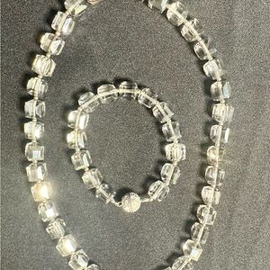 Park Lane Smoky Grey and Clear Crystal Necklace Set